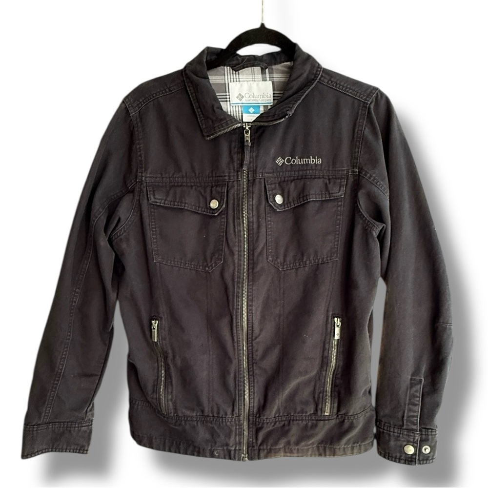 Columbia Tough Country Shirt Jacket Mens Small  Full Zip Plaid Lined Workwear